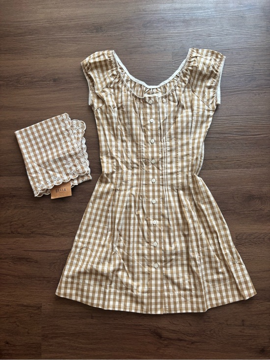 Frankie's Bikinis Dresses & Skirts - Frankie’s Bikinis x Bella Gingham Dress + Hair Scarf